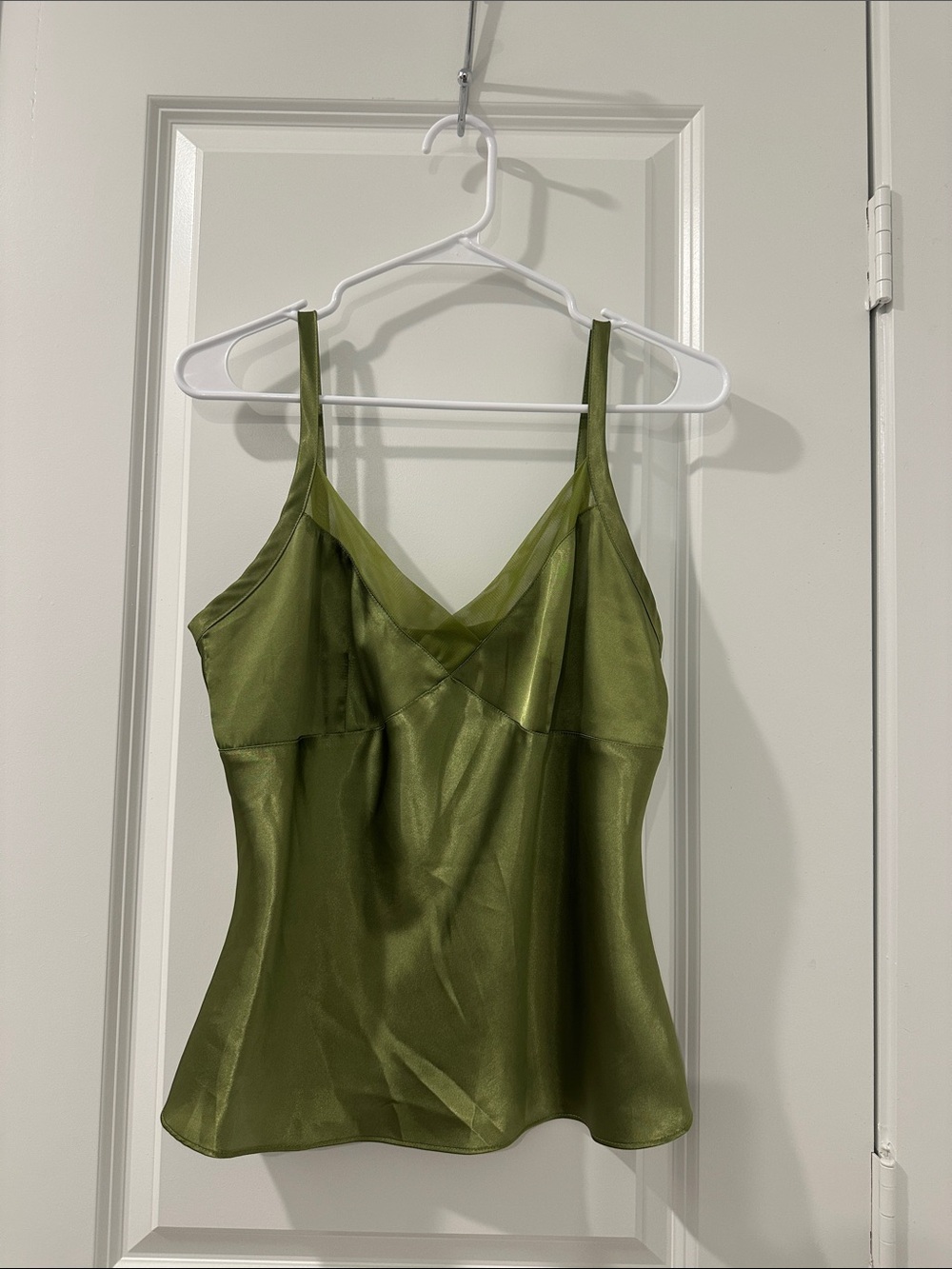 George Olive Satin V-Neck Cami